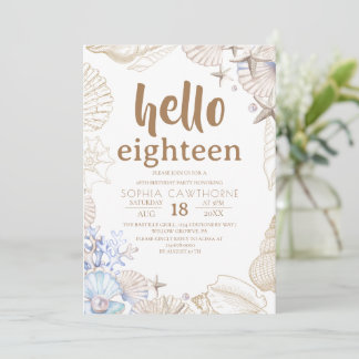  Beach Birthday Party Einladung