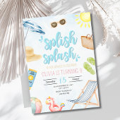 Beach Birthday Party Einladung, Schwimmen Geburtst Einladung