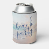 Beach Birthday Party Gefallen Pink Personalisiert Dosenkühler (Kanne Rückseite)