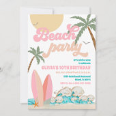 Beach Birthday Party Invitation Einladung (Vorderseite)