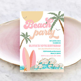 Beach Birthday Party Invitation Einladung