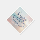 Beach Birthday Party Personalisiert Cocktail Serviette (Ecke)