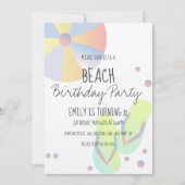Beach Birthday Party Pool Dreh Flop Sandy Einladung (Vorderseite)