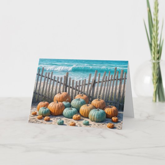 Beach Birthday Pumpkins Karte (Vorderseite)