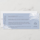 Beach Birthday Trip Boarding Pass Ticket Aquamarin Einladung (Rückseite)
