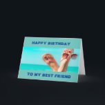 ***BEACH BIRTHDAY WISHES** "BEST FRIEND" KARTE<br><div class="desc">Danke,  dass du bei einem meiner acht Läden angehalten hast</div>