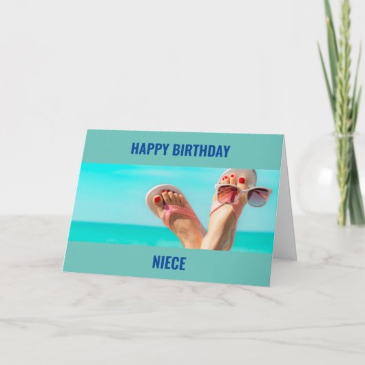 ***BEACH BIRTHDAY WISHES** "NIECE"-KARTE KARTE (Vorderseite)