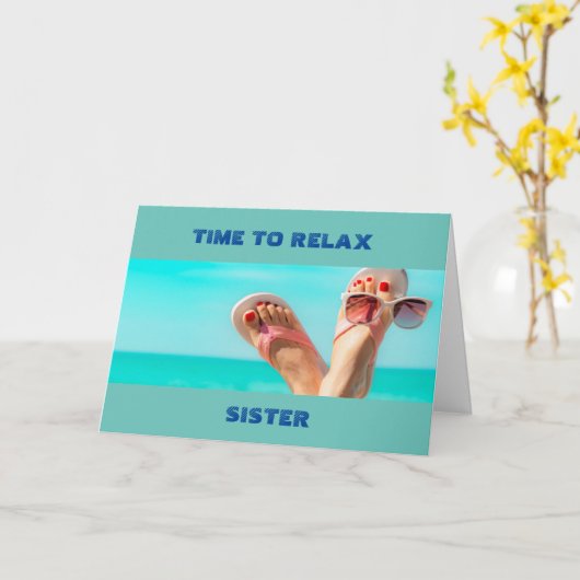 ***BEACH BIRTHDAY WISHES** SISTERKARTE KARTE (Gelbe Blume)