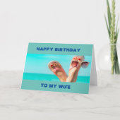 ***BEACH BIRTHDAY WISHY** "EHEFRAU** KARTE (Vorderseite)