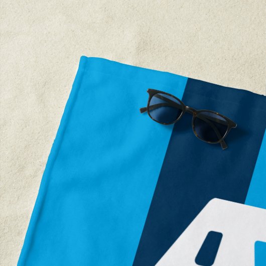 Beach Bitte Aqua & Navy Blue Strip Badetuch (Beispiel)