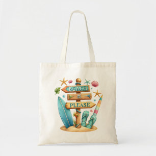 "Beach Bitte" Beach Tote Bag Tragetasche