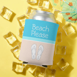 BEACH BITTE Chic Modernes Monogramm Gastgeschenk Dosenkühler