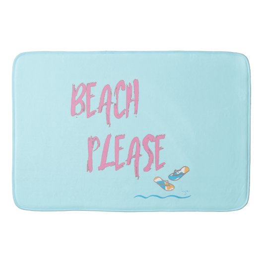 Beach bitte, Flip Flops Fun Cool modern Badematte (Vorderseite)