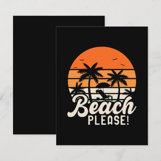 Beach bitte mitteilungskarte (Vorne/Hinten)