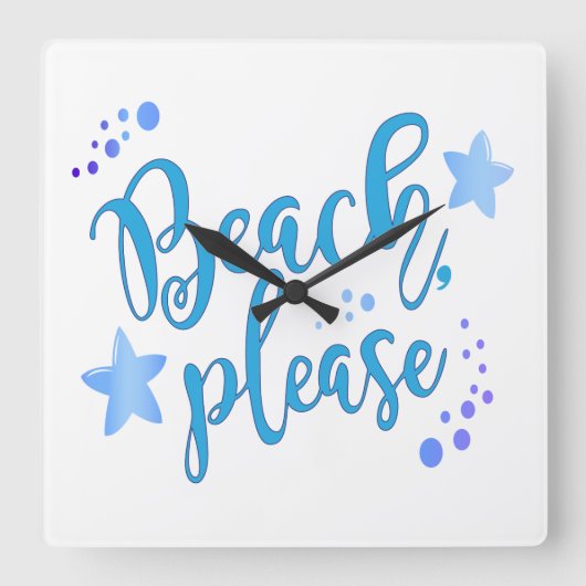 Beach bitte quadratische wanduhr (Vorderseite)