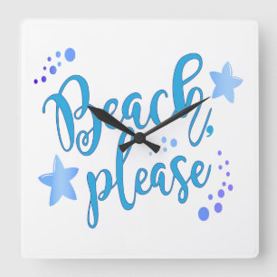 Beach bitte quadratische wanduhr