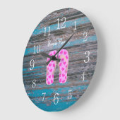 "Beach bitte!" Wall-Uhr mit weißen Zahlen Große Wanduhr (Winkel)