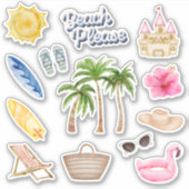 Beach Bitte warme Summer Sticker Pack (Vorderseite)