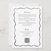 Beach Black Hand Drawn QR UAWG All-in-One Hochzeit Einladung (Rückseite)