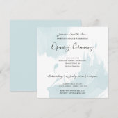 BEACH BLAUE WATERCOLOR BRUSHSTROKE ÖFFNUNGSZEREMON EINLADUNG (Vorne/Hinten)