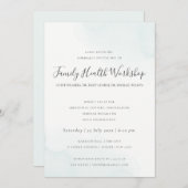 BEACH BLAUE WATERCOLOR BRUSHSTROKE WORKSHOP EINLADUNG (Vorne/Hinten)