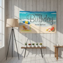 "Beach Bliss"-Banner zum Geburtstag