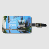 Beach Bliss Blue Sky Topical Beach Foto Gepäckanhänger (Vorderseite (Horizontal))