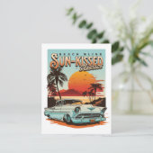 Beach Bliss - klassische, sonnengeküsste Autos Feiertagskarte (Stehend Vorderseite)
