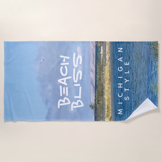 Beach Bliss Lake Michigan Lake Strandtuch (Vorderseite)