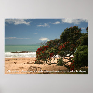 Beach Bliss - Pohutukawa Tree - Patient sein Poster