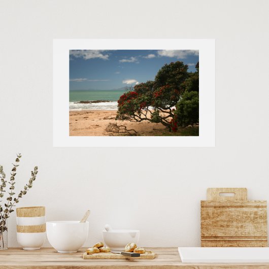 Beach Bliss - Pohutukawa Tree Poster (Küche)