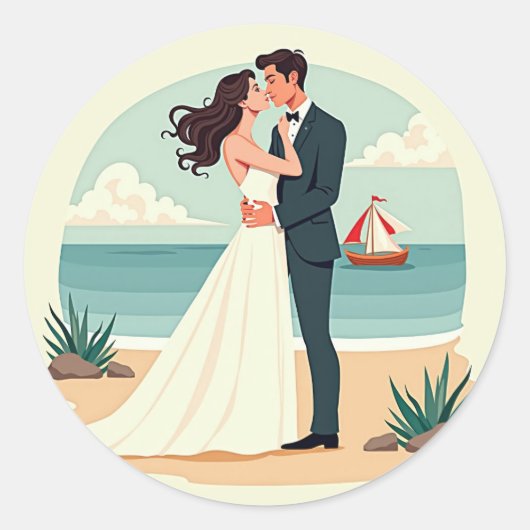 Beach Bliss Romance Sticker (Vorderseite)