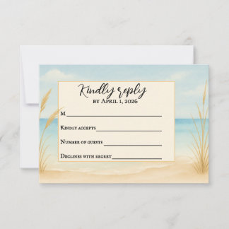 Beach Bliss Traditional RSVP Card Dankeskarte
