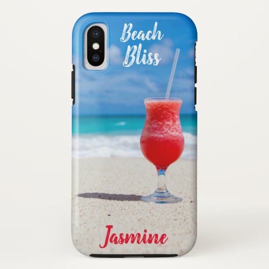 Beach Bliss Tropical Blue Ocean Individuelle Name Case-Mate iPhone Hülle (Rückseite)