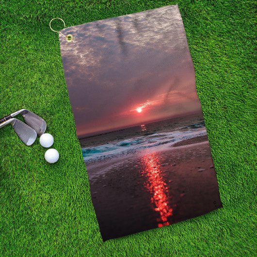 Beach Bliss Tropical Paradise Island Sunset Golfhandtuch