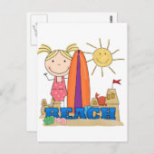 BEACH - Blond Girl Tshirts und Geschenke Postkarte (Vorne/Hinten)