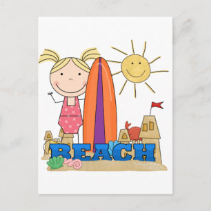 BEACH - Blond Girl Tshirts und Geschenke Postkarte