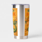 Beach Blonde Pin-Up Mermaid Retro Coastal Life Art Thermobecher (Rechts)