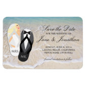 Beach Blonde Tropical Wedding Deluxe Save the Date Magnet (Horizontal)