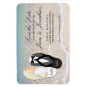 Beach Blonde Tropical Wedding Deluxe Save the Date Magnet (Vertikal)