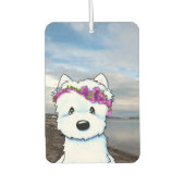 Beach Blossom Westie Autolufterfrischer (Vorderseite)