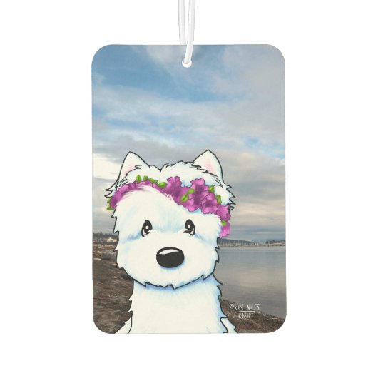 Beach Blossom Westie Autolufterfrischer (Rückseite)
