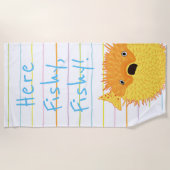 Beach Blow Fish "Here Fishy, Fishy" Strandtuch (Vorderseite)