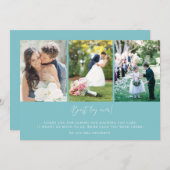 Beach Blue Best Day Ever Foto Hochzeit Vielen Dank Dankeskarte (Vorne/Hinten)