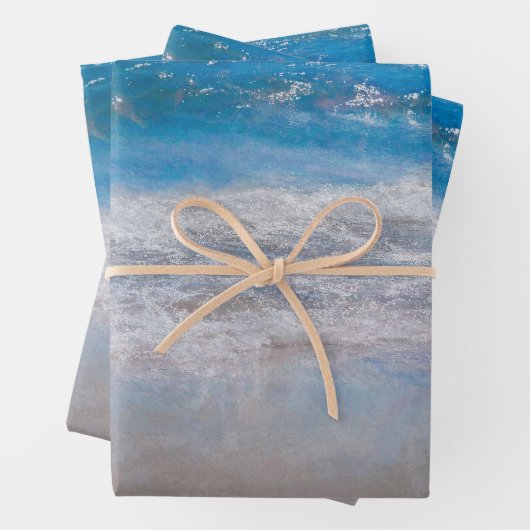 Beach Blue Coastal Ocean Wave Tropical Art Geschenkpapier Set (Beispiel)