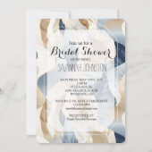 Beach Blue Cream Sand Ivory Abstraktes Brautparty Einladung (Vorderseite)