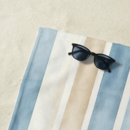 Beach Blue Cream Streifen Strandtuch