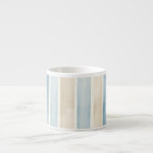 Beach Blue Cream Stripes Espressotasse (Vorderseite)