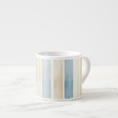 Beach Blue Cream Stripes Espressotasse (Vorderseite Rechts)
