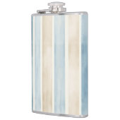 Beach Blue Cream Stripes Flachmann (Links)